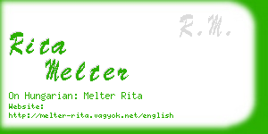 rita melter business card